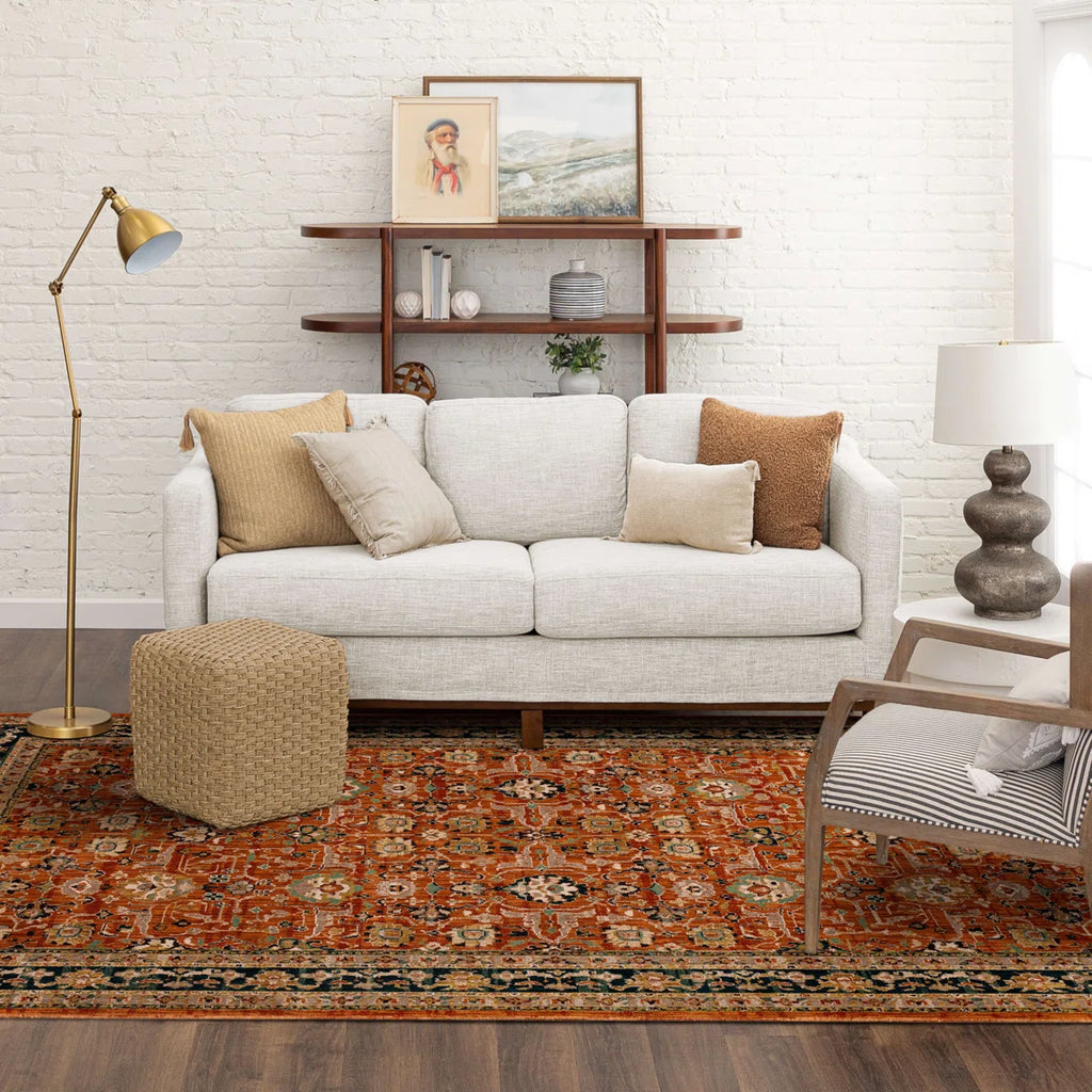 Spice Market Keralam Plush Pile Stain/Fade Resistant Polyester Woven Floral Indoor Area Rug