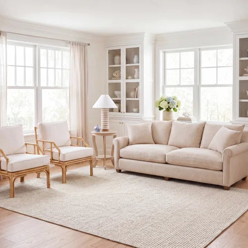 Debroh Natural Fiber Hand Woven Jute Solid Color Rug