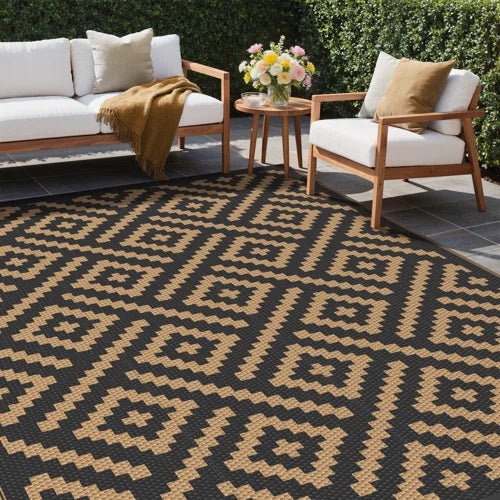 Shimeek Reversible Black / Brown Waterproof Outdoor Mat