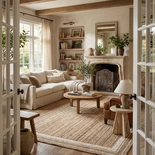Ankita Bordered Jute Area Rug