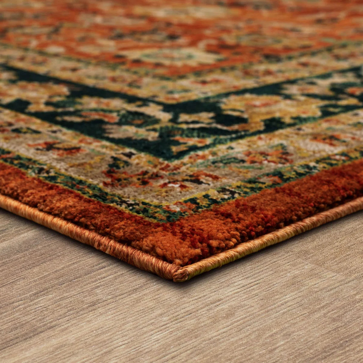 Spice Market Keralam Plush Pile Stain/Fade Resistant Polyester Woven Floral Indoor Area Rug