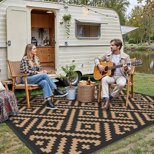 Shimeek Reversible Black / Brown Waterproof Outdoor Mat