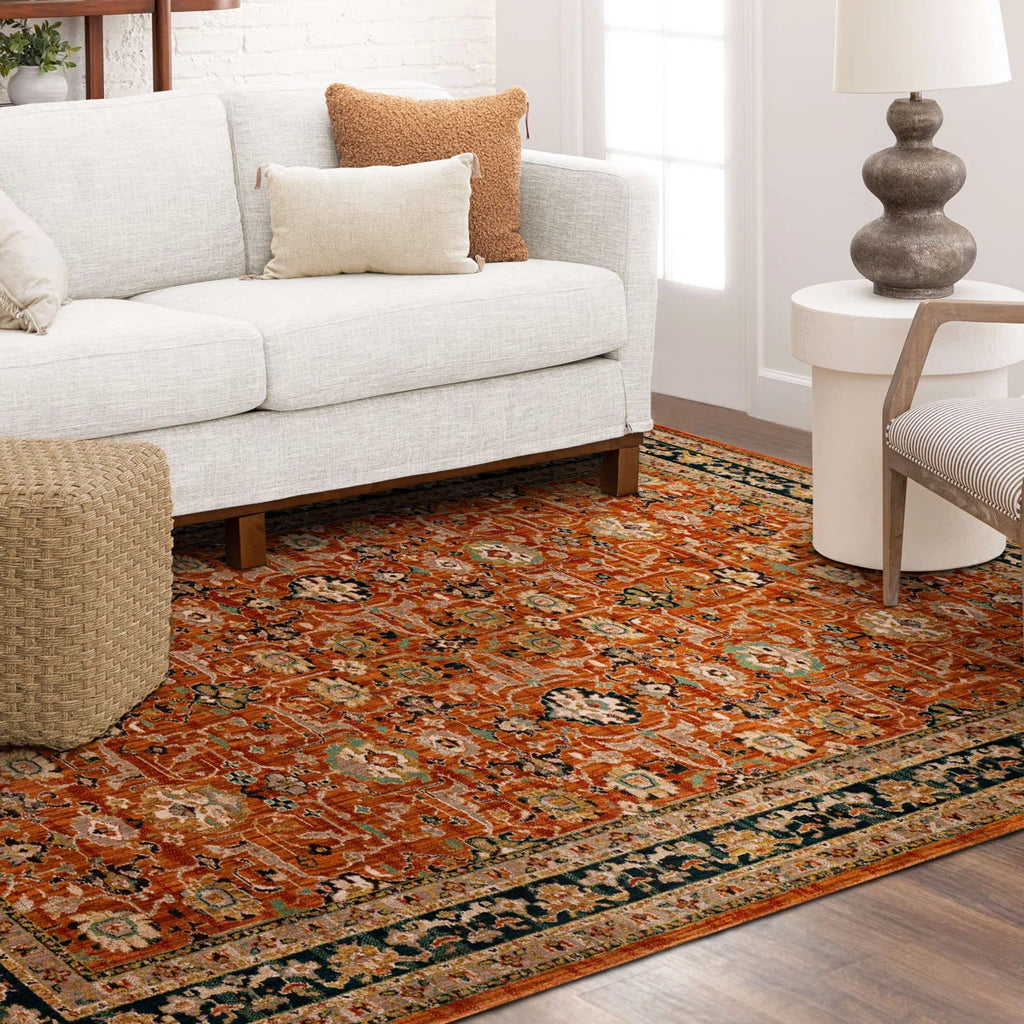 Spice Market Keralam Plush Pile Stain/Fade Resistant Polyester Woven Floral Indoor Area Rug