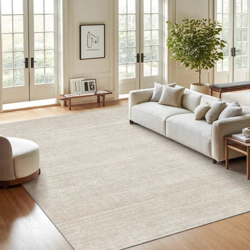Vintage Striped Non Slip Washable Area Rug(Beige)