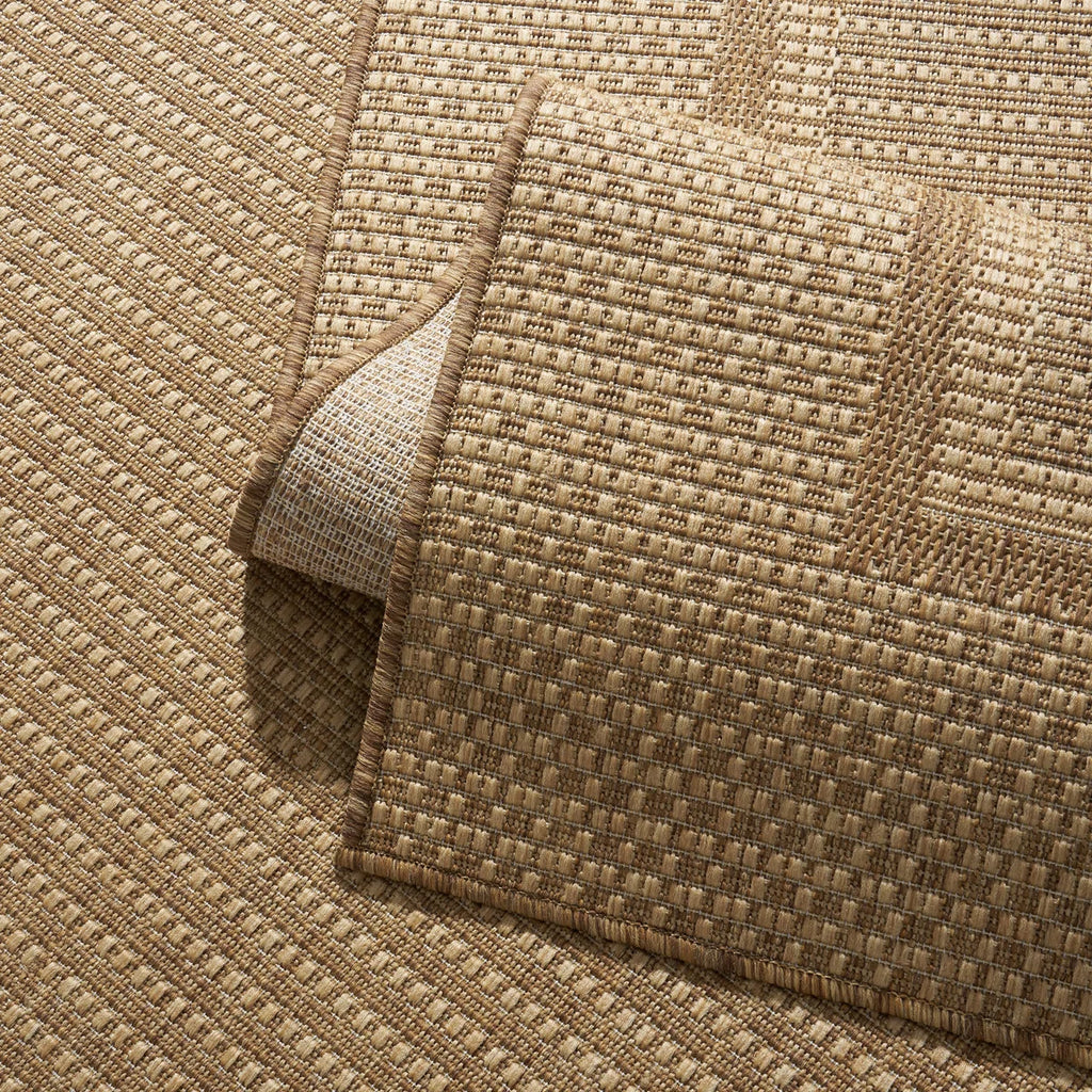 UV-resistant Geometric Beige/Brown Indoor/Outdoor Area Rug