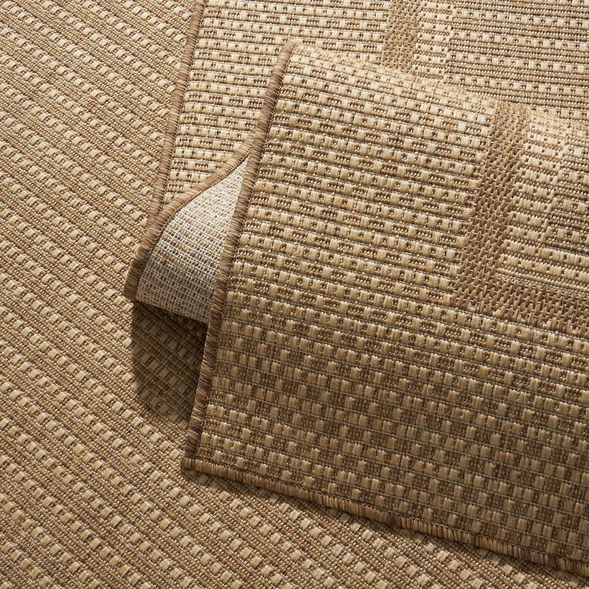 UV-resistant Geometric Beige/Brown Indoor/Outdoor Area Rug