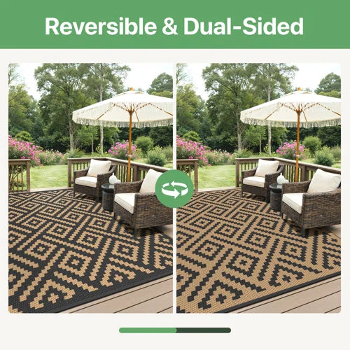 Shimeek Reversible Black / Brown Waterproof Outdoor Mat