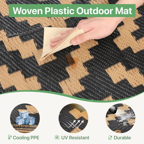 Shimeek Reversible Black / Brown Waterproof Outdoor Mat