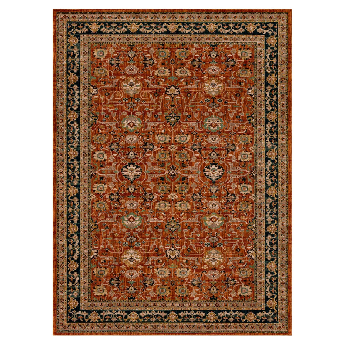 Spice Market Keralam Plush Pile Stain/Fade Resistant Polyester Woven Floral Indoor Area Rug